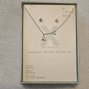 A New Day Silver Plated Necklace and Earring Set